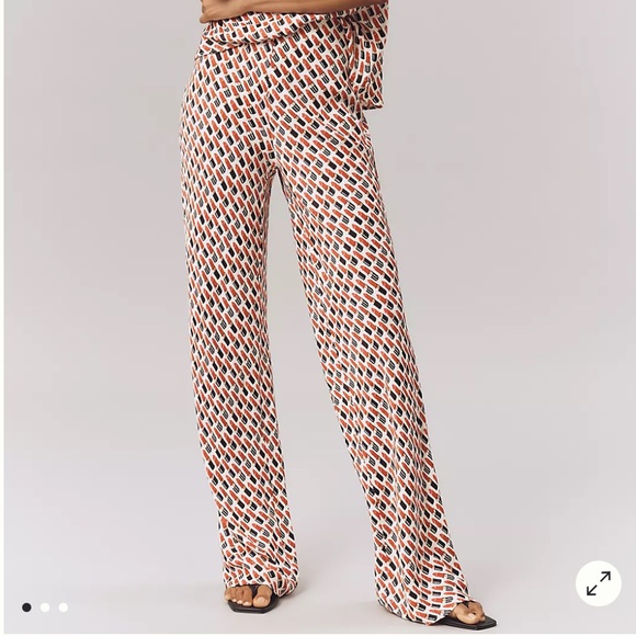 Anthropologie Pants - Anthropologie The Tilda Pants: Printed Lipstick Edition Size X-Small